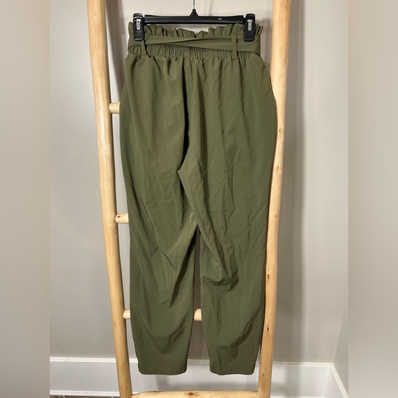 ✨Atica Medium Paperbag Waist Knot Front Pants Olive Green Women's Pants - Picture 6 of 12